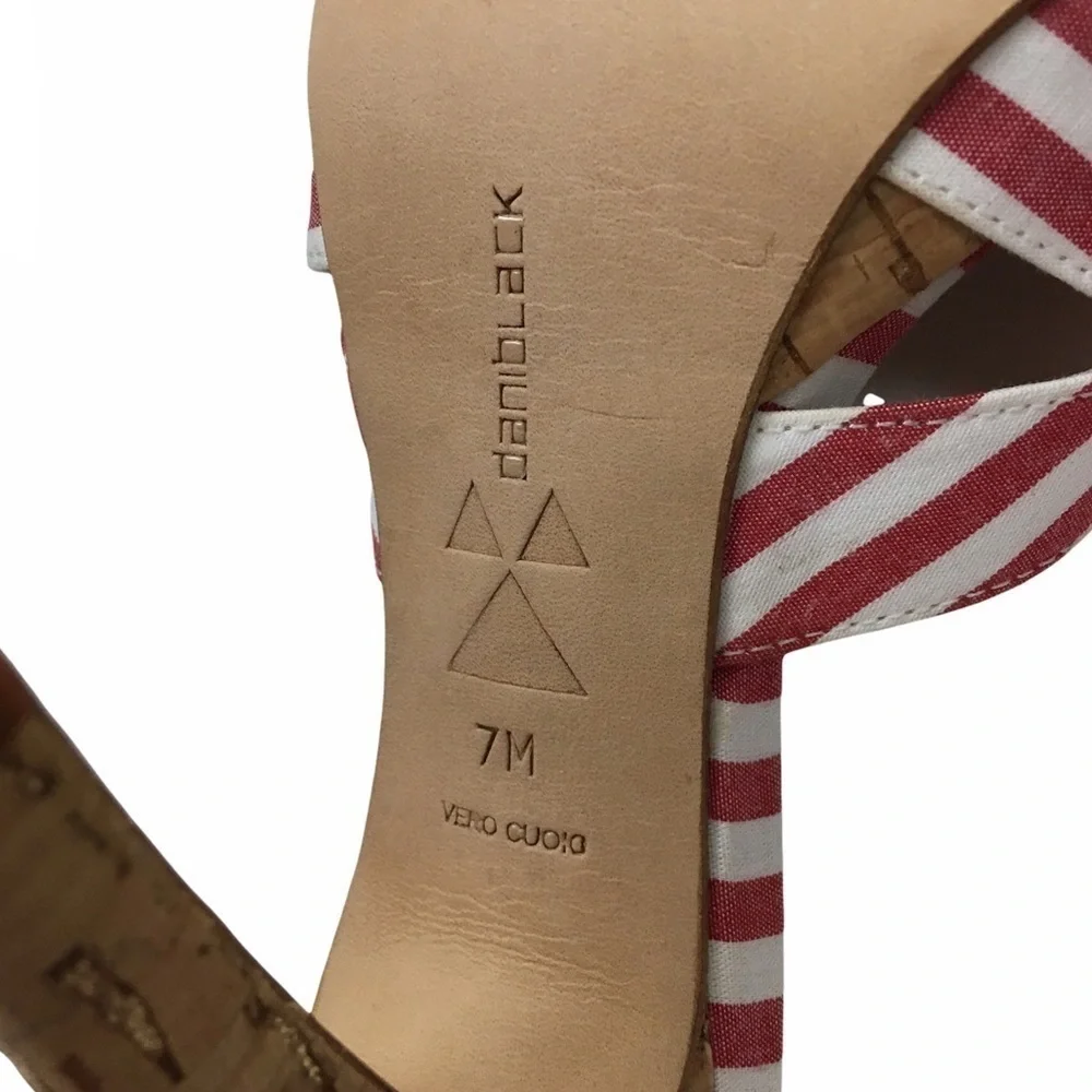 DANIBLACK Bow Heels Striped Patriotic Preppy Minnie Mouse Pinup Style Size 7